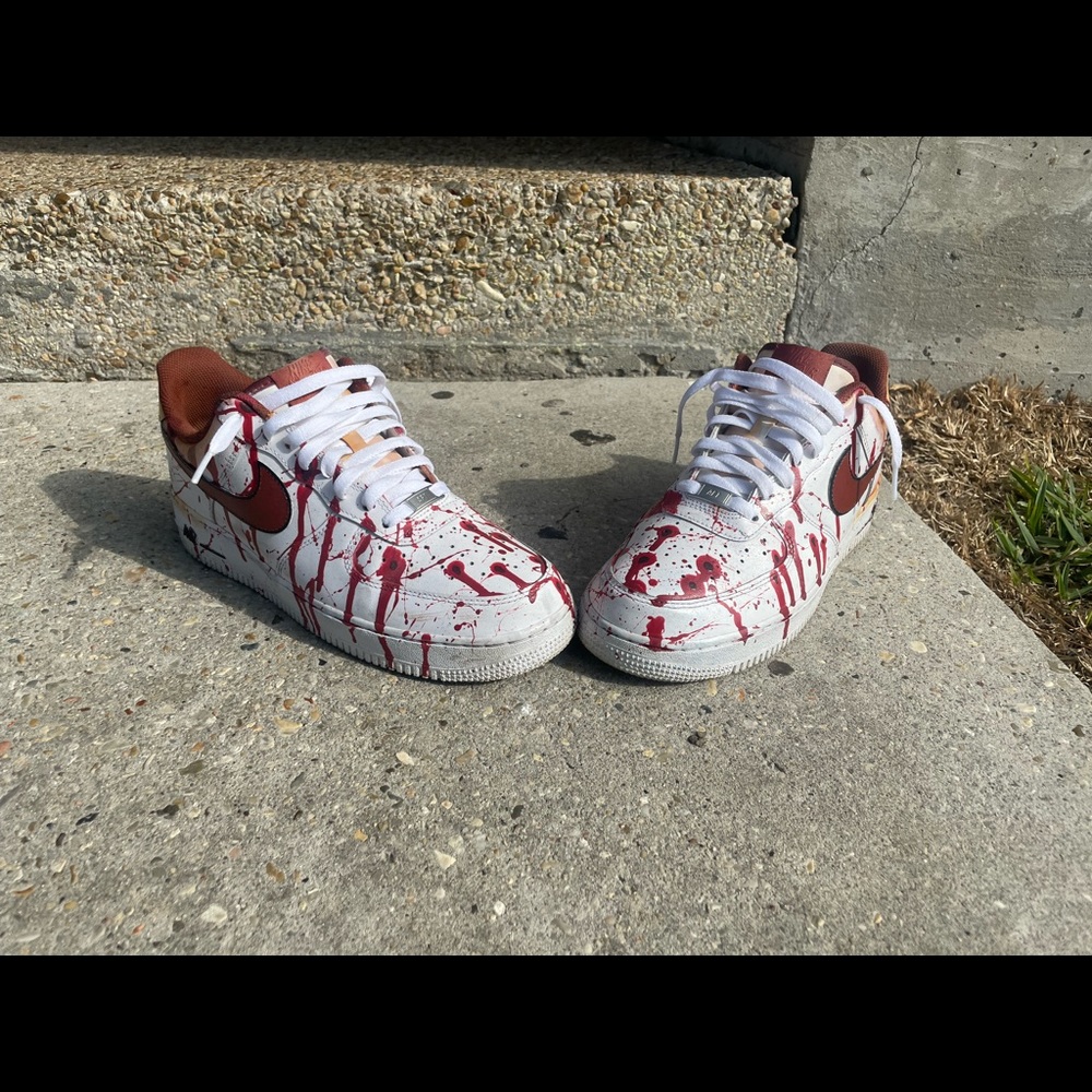 "back in blood" Air force 1 (red,white)